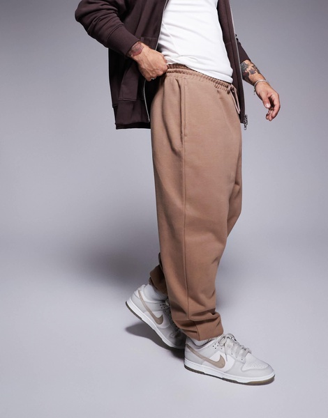 ASOS DESIGN premium heavyweight oversized sweatpants in beige