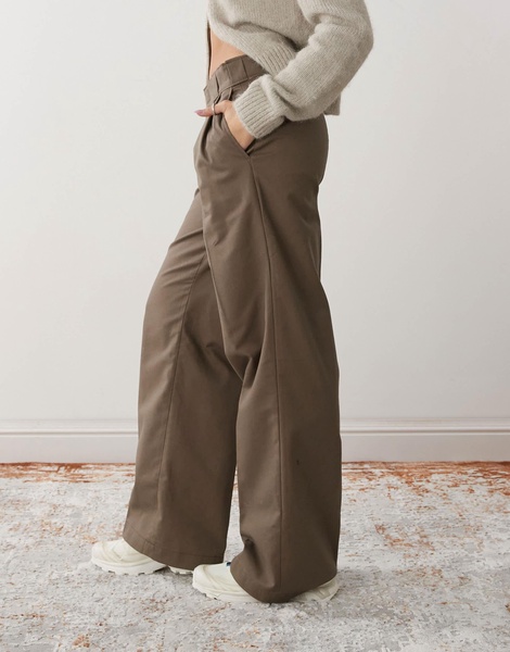 Dickies cord straight leg pants in brown