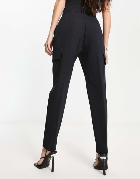 River Island utility cigarette pants in black