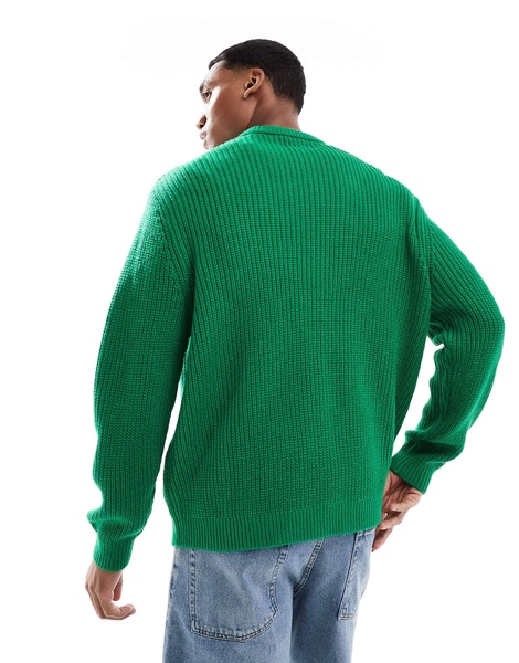 ASOS DESIGN oversized knit fisherman ribbed sweater in green