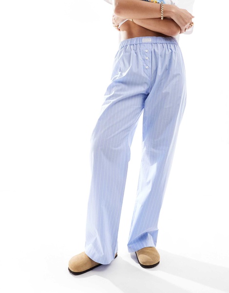 Cotton On boxer style pajama pants in blue stripe