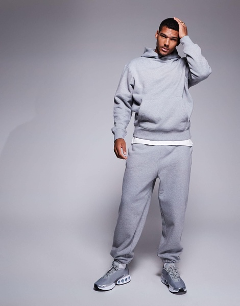 ASOS DESIGN premium heavyweight oversized joggers in heather gray