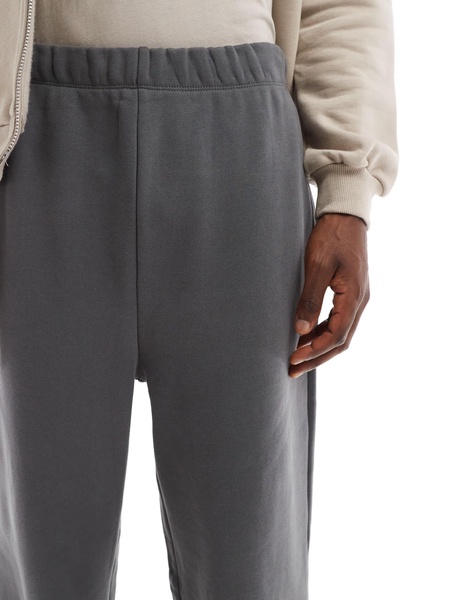 ASOS DESIGN wide leg sweatpants with high build print in charcoal