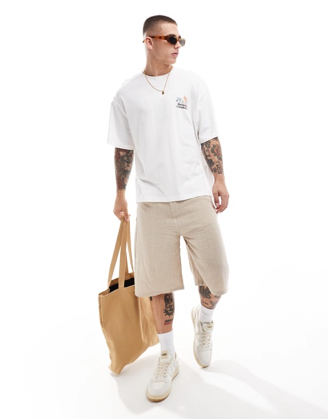 ONLY & SONS super oversized T-shirt with Pool Side back print in off-white