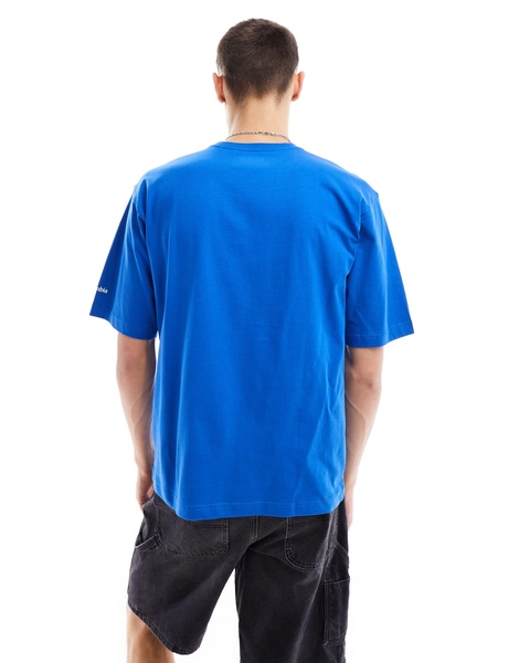 Columbia Barton Springs II oversized t-shirt in blue Exclusive at ASOS