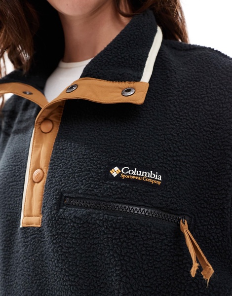 Columbia Helvetia II cropped half snap fleece in black