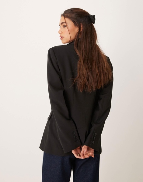 ASOS DESIGN nipped waist tux blazer in black - part of a set