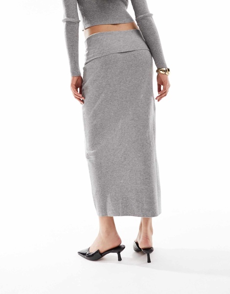 Mango knit fold over skirt in gray - part of a set