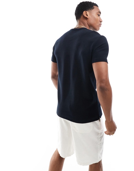 French Connection heavyweight ottoman pocket t-shirt in navy