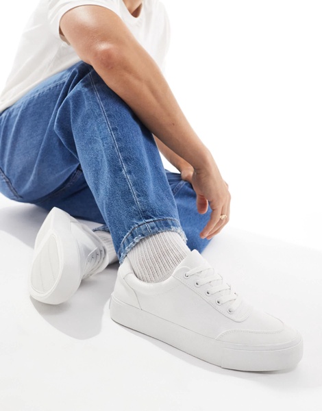 ASOS DESIGN canvas sneakers in white