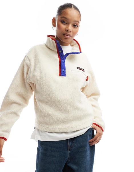 Columbia Helvetia II cropped half snap fleece in chalk white