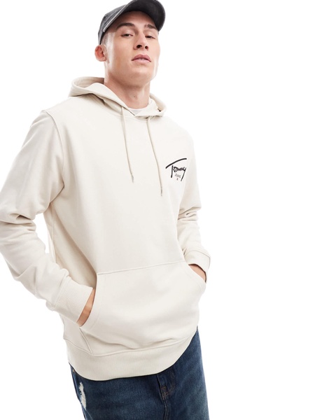 Tommy Jeans signature backprint logo hoodie in off white