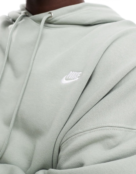 Nike Club French terry oversized hoodie in olive