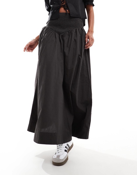 Cotton On v waist maxi skirt in black