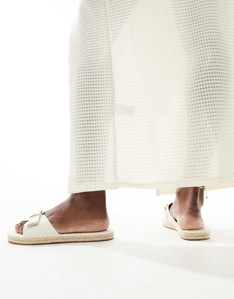 RAID Ruheen flat espadrille sandals in off white