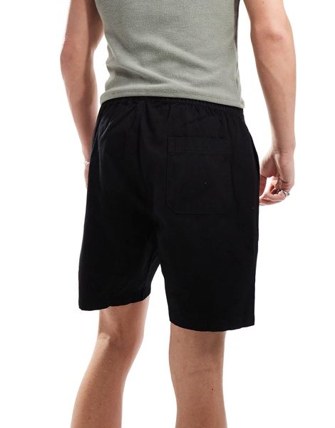 ONLY & SONS pull on twill shorts in black