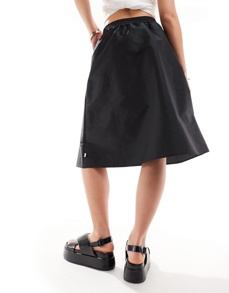 COLLUSION sporty boxer midi skirt in black