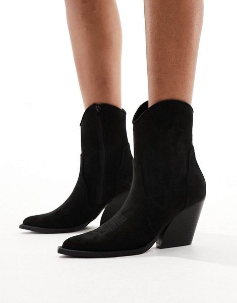 Truffle Collection heeled western ankle boots in black