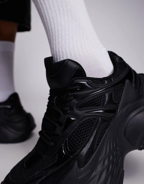 ASOS DESIGN sneakers in black with chunky sole