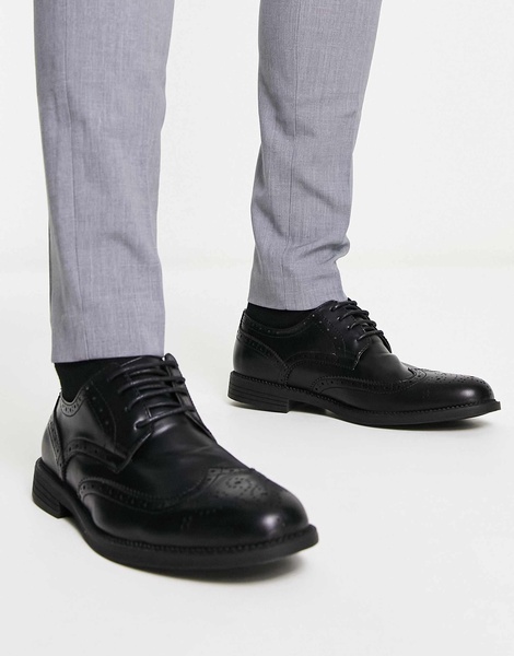 Truffle Collection formal lace up brogues in black