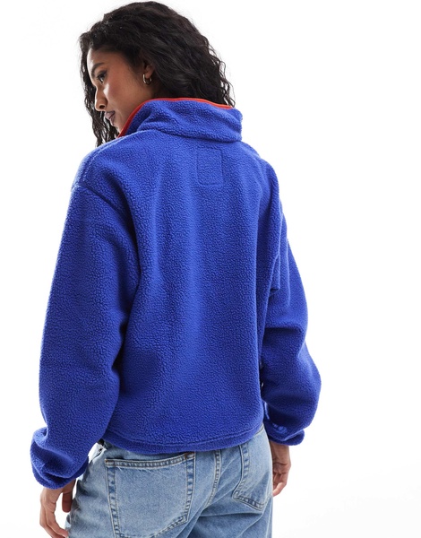 Columbia Helvetia II cropped half snap fleece in clematis blue