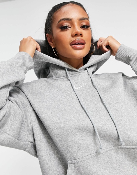 Nike Collection Fleece oversized hoodie in gray