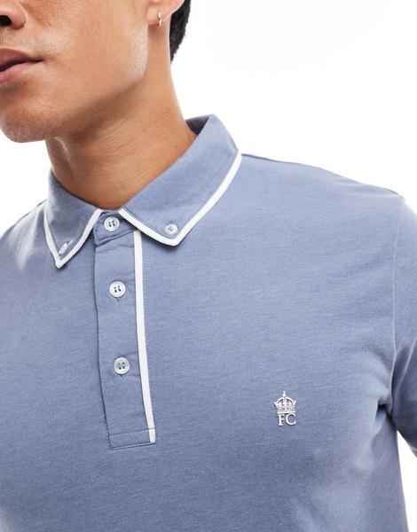 French Connection piping polo in light blue