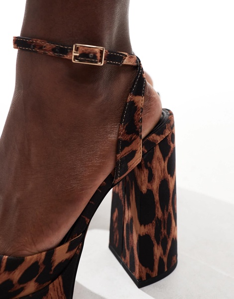 ASOS DESIGN Pressure platform high heel shoes in leopard