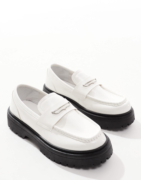 ASOS DESIGN chunky loafers in white