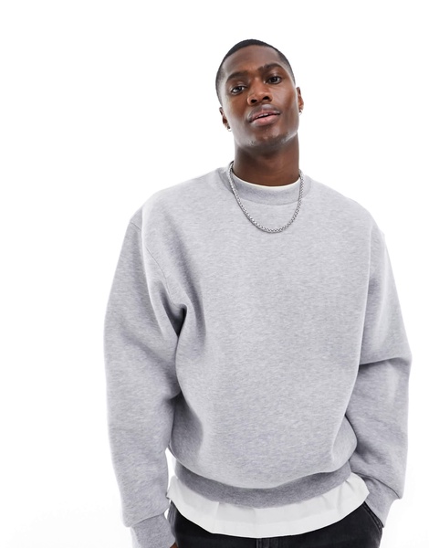 ASOS DESIGN boxy oversized sweatshirt in gray heather