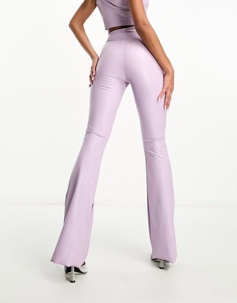 Commando faux leather flared leggings in lilac - part of a set