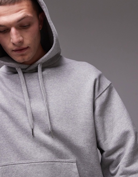 ARKET relaxed terry hoodie in gray melange