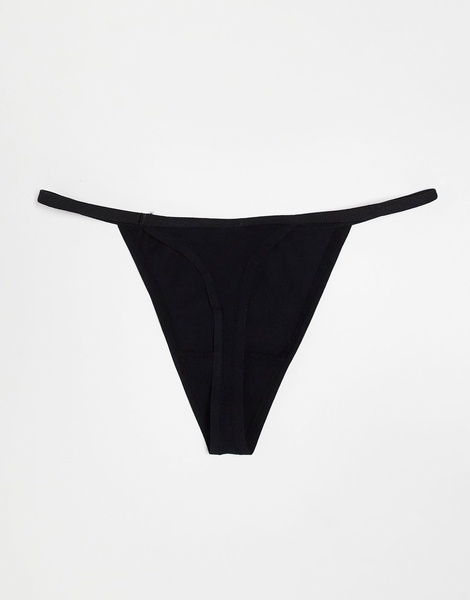 Lindex SoU Jenianne cotton 3 pack tanga side thong in black