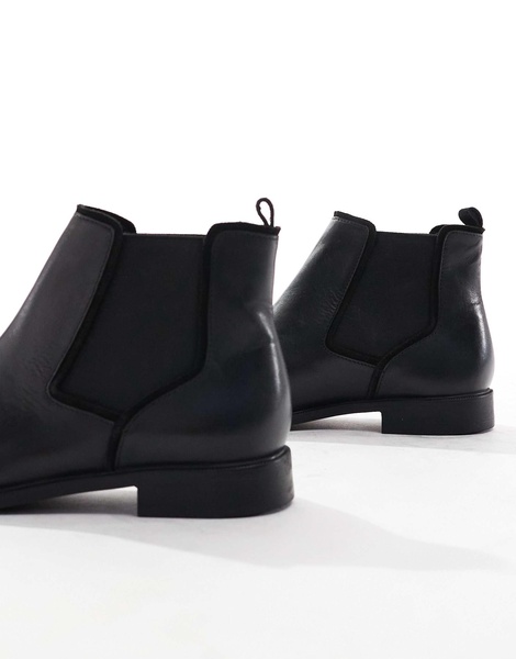 ASOS DESIGN chelsea boots in black leather