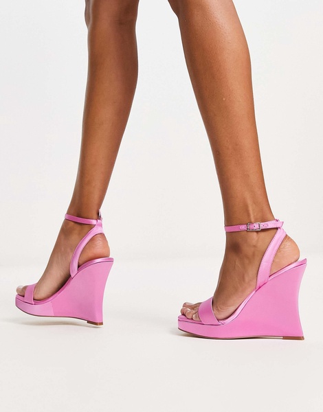 Aldo Nuala curved wedge sandals in pink