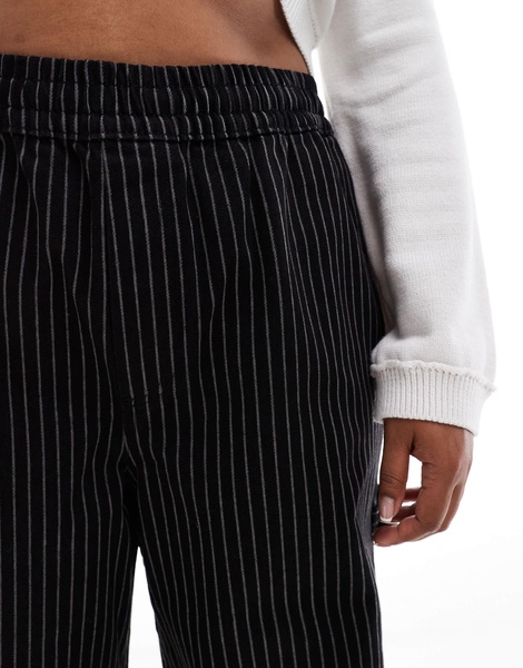 COLLUSION Plus pull on jeans in black stripe