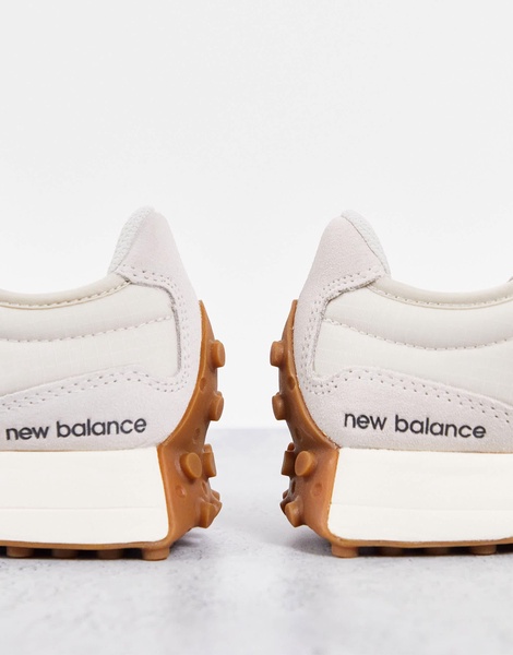 New Balance 327 sneakers in off-white with leopard print detail