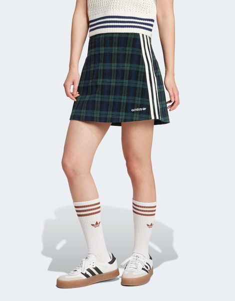 adidas Originals tartan skirt in green