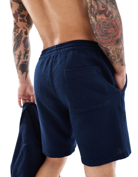 ONLY & SONS waffle shorts in navy - part of a set