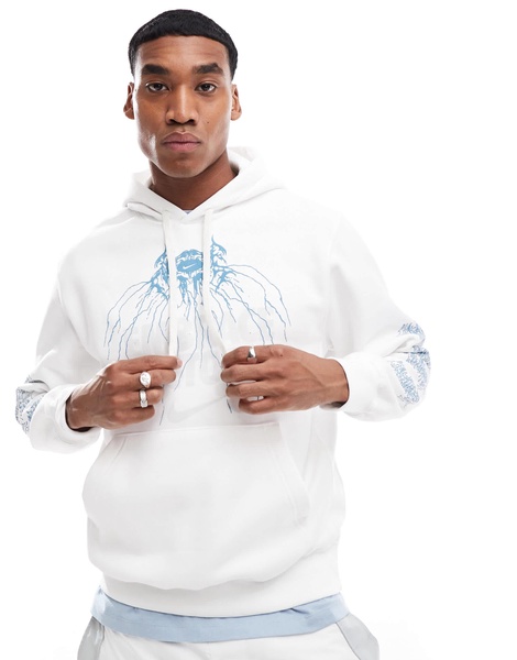 Nike Club hoodie with front print in white