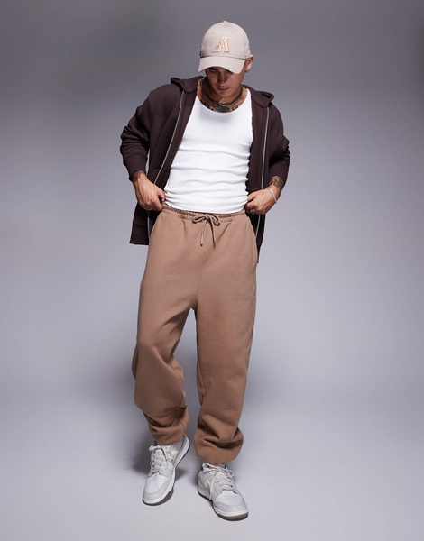 ASOS DESIGN premium heavyweight oversized sweatpants in beige