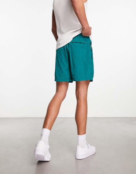 Champion nylon warm up shorts in teal