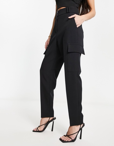 River Island utility cigarette pants in black