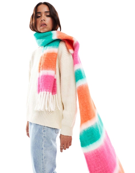 ASOS DESIGN scarf with multi color stripe design