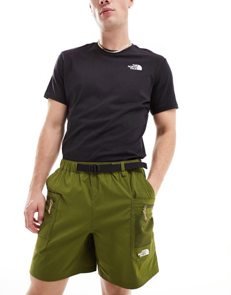 The North Face Class V Pathfinder belted shorts in khaki