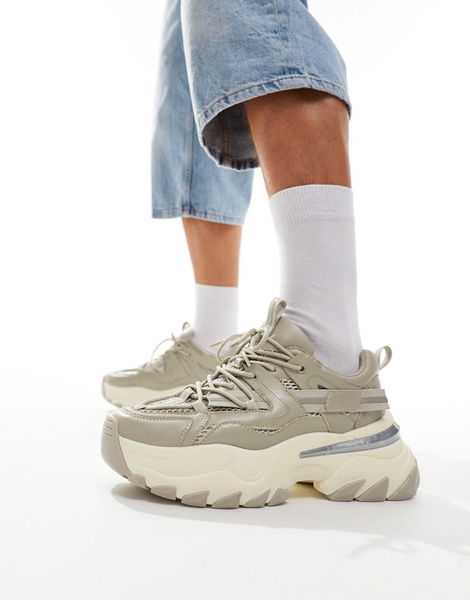 ASOS DESIGN chunky sneakers in beige