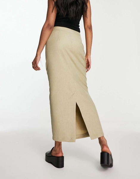 River Island utility midi skirt in khaki