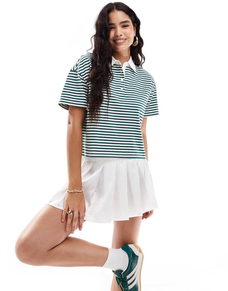 Levi's short sleeve stripe rugby polo in green