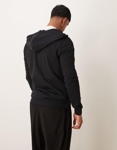 ASOS DESIGN essential zip up hoodie in black