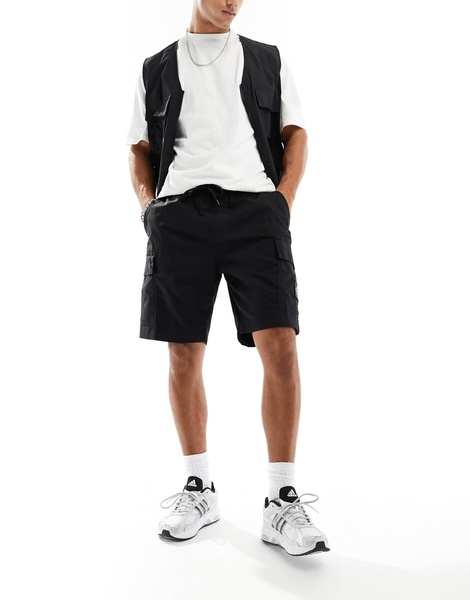 Calvin Klein Jeans washed cargo shorts in black